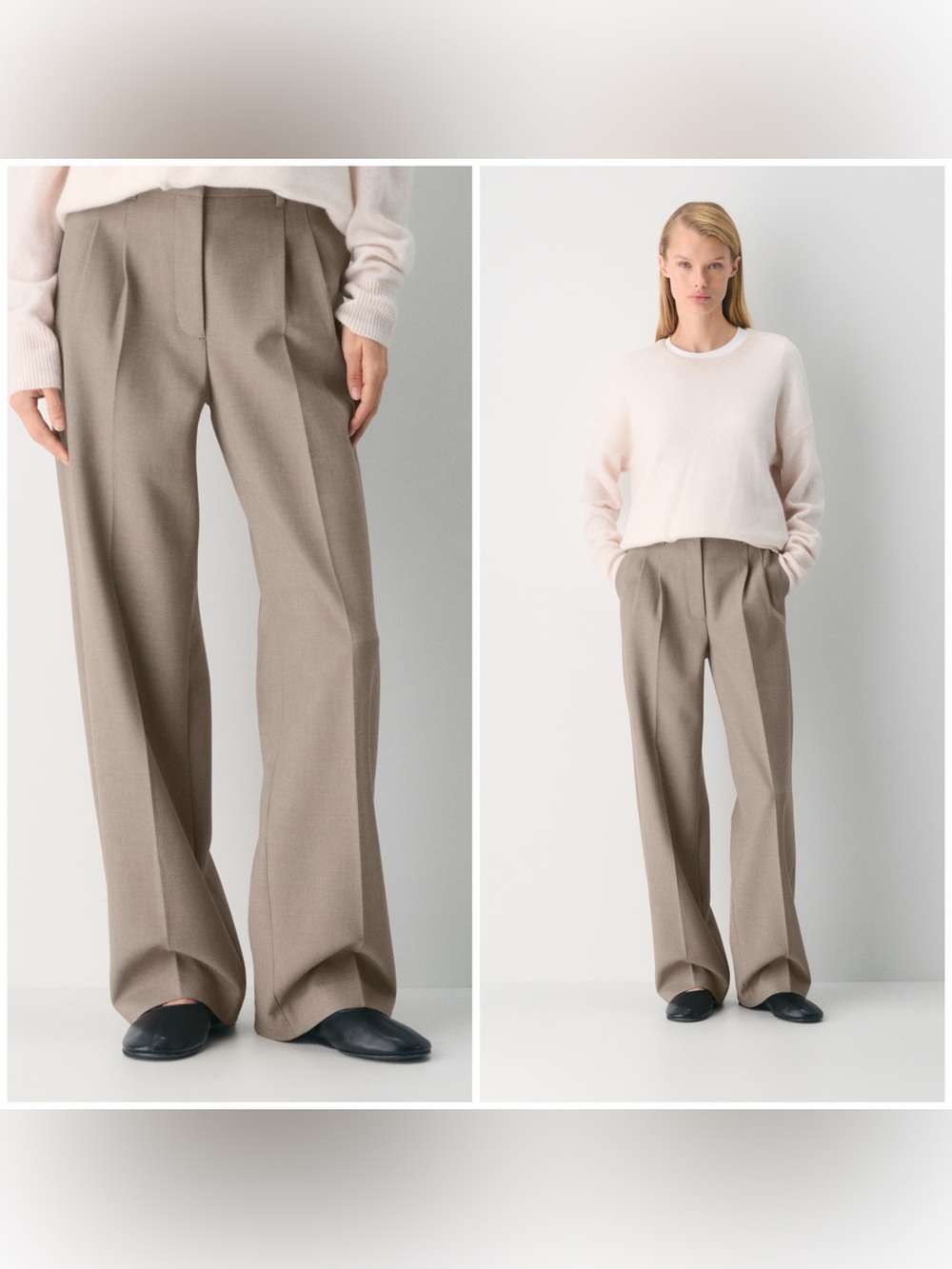 Aritzia Effortless Pants in Heather Nomad Taupe Size 6